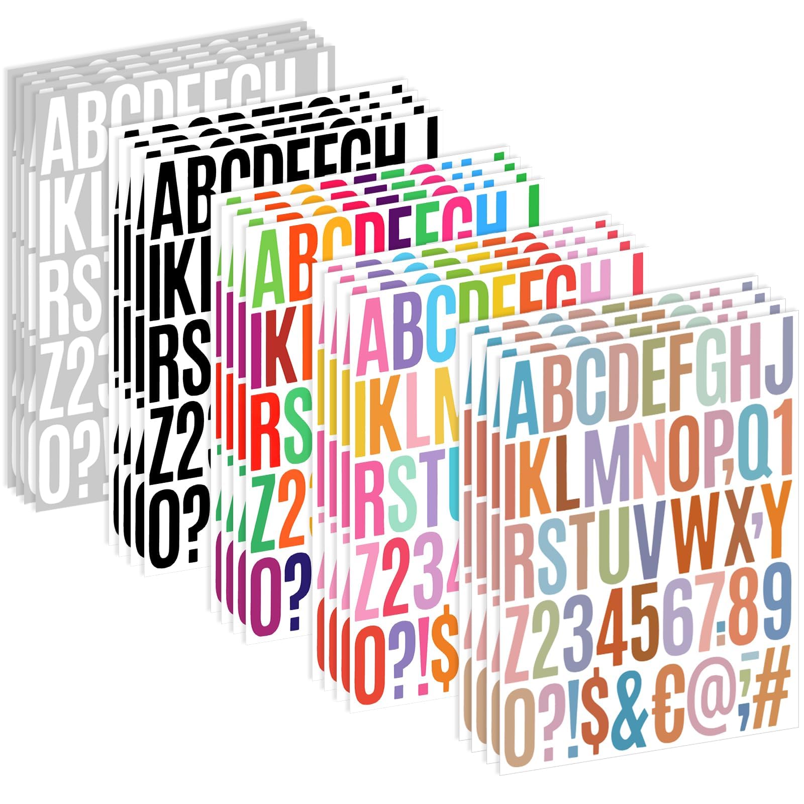 1000 Piece 20 Sheet Letter Sticker, 2 Inch Large Alphabet Stickers, Self Adhesive Vinyl Letter Stickers, Waterproof Alphabet & Number Sticker for Scrapbooking, Water Bottle, Window, Graduation Caps