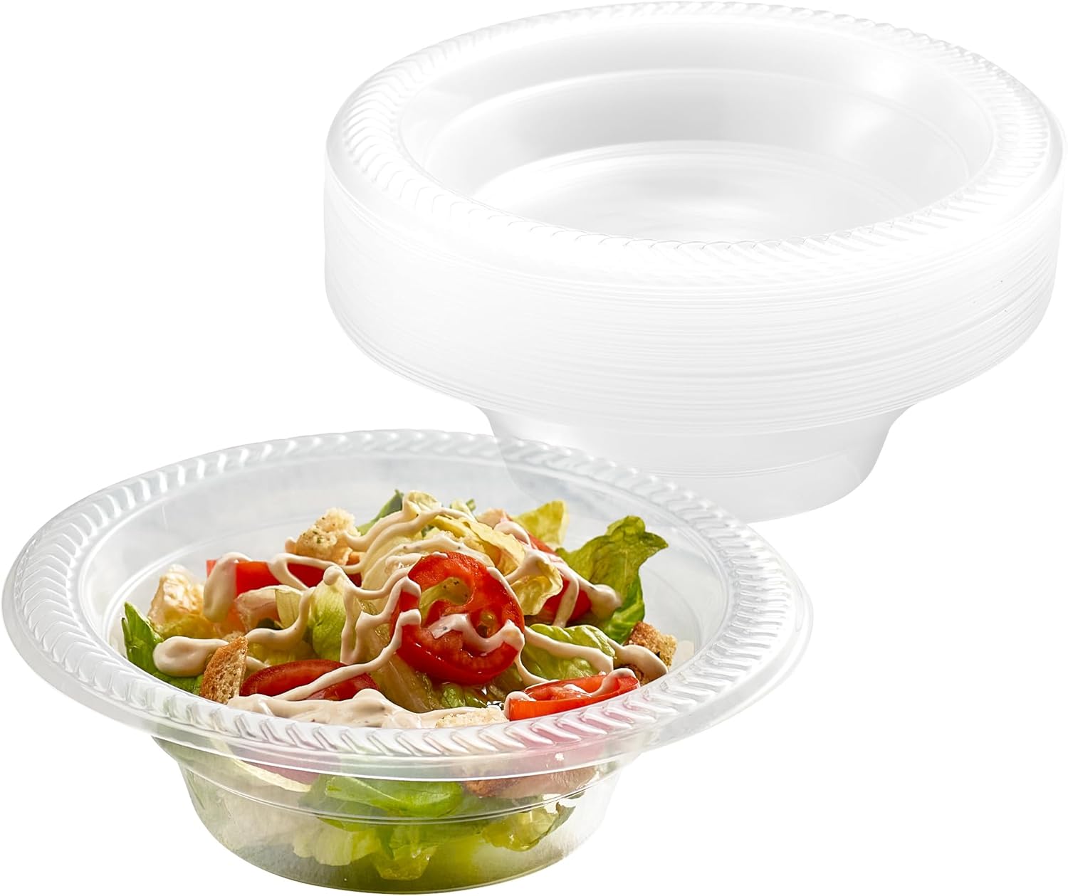 plasticpro 40 pack clear plastic soup bowls 12 oz bulk pack durable disposable plastic bowls for parties events bbq 40 12 ounce bowls