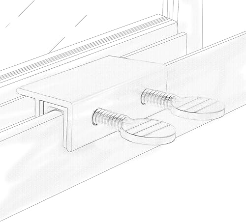 Miniatura 4 de QCAA Cerradura de seguridad para ventana deslizante con forro de vinilo, cerradura a prueba de niños, aluminio, blanco, paquete de 4, fabricado en