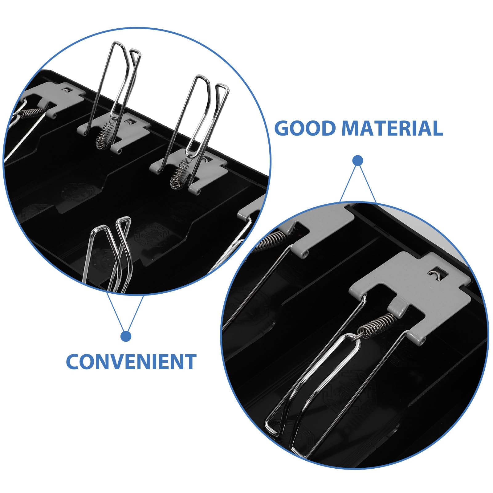 ULTECHNOVO Plateau de Caisse Enregistreuse 6 Compartiments en Plastique Tiroir-Caisse sous Comptoir Clip Métallique Accessoire de Caisse pour Billets et Pièces Rangement pour Petits