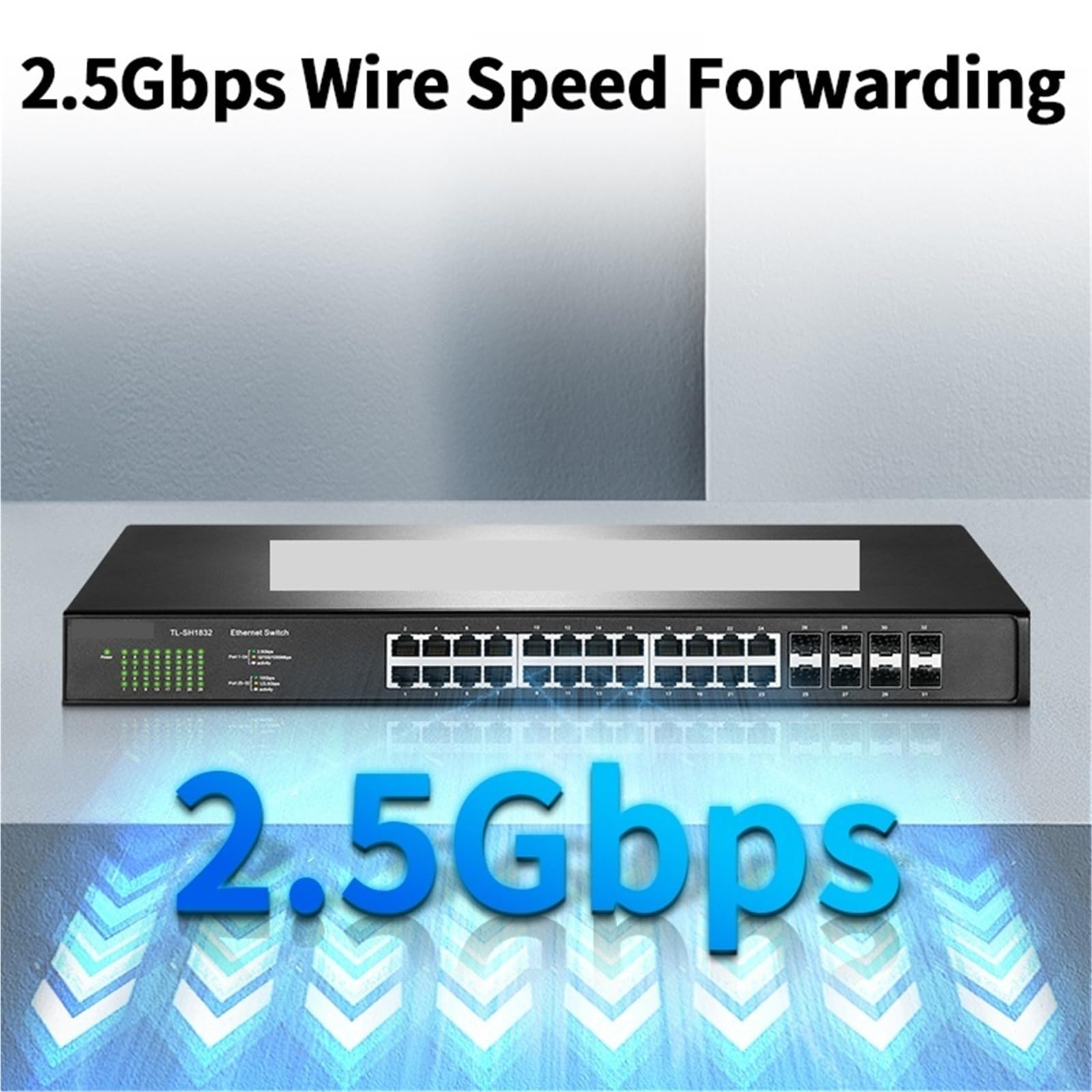 24 porte 2.5GbE Ethernet Switch 2500Mbps commutatore di rete con 10G SFP+Uplink Hub di rete Splitter Internet TL-SH1832 (adattatore US)