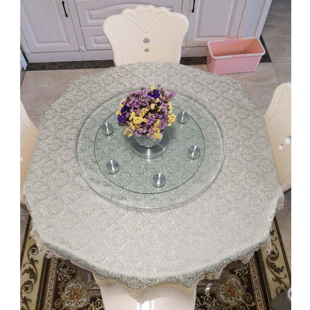 Plateau tournant Lazy Susan, Plateau tournant Lazy Susan Plateau de Service Rotatif en Verre Transparent Roulement en Alliage d'aluminium Stable et Non incliné
