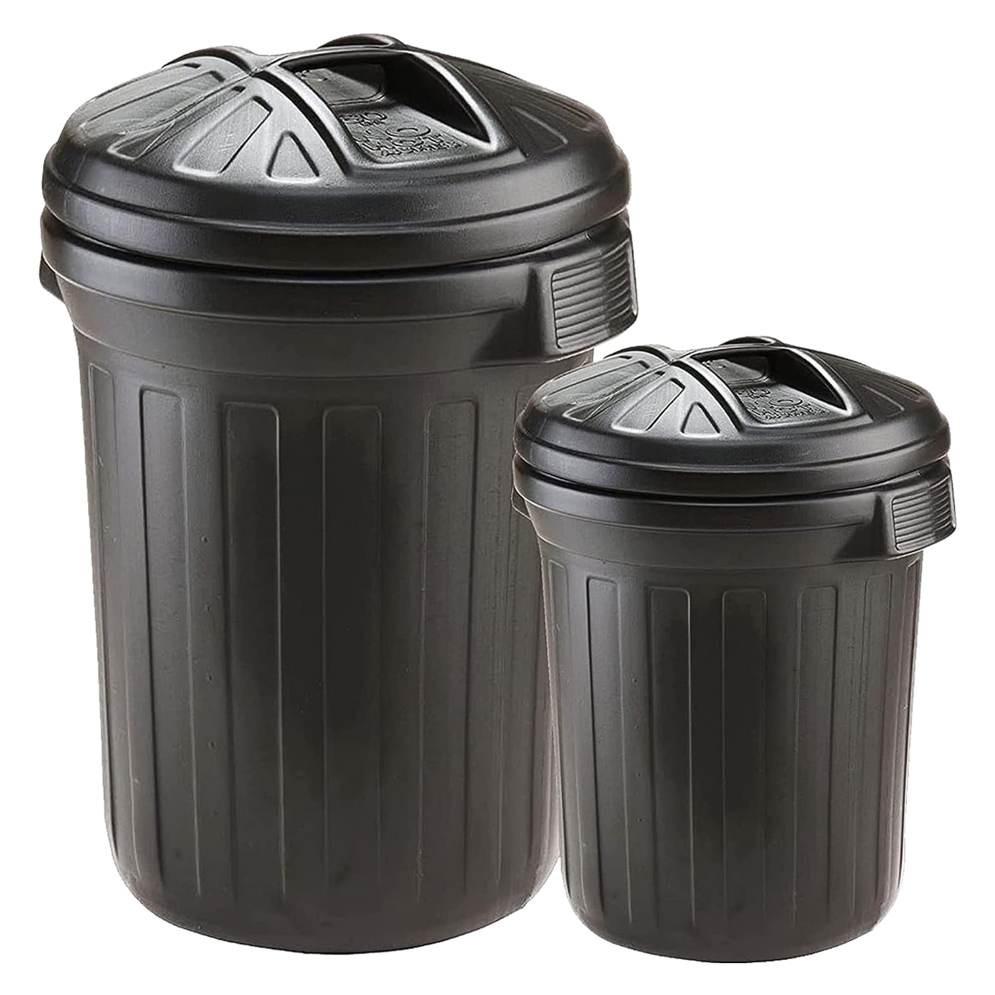 Pluto Packaging Black Large Heavy Duty Shatterproof 80 Litre Dustbin