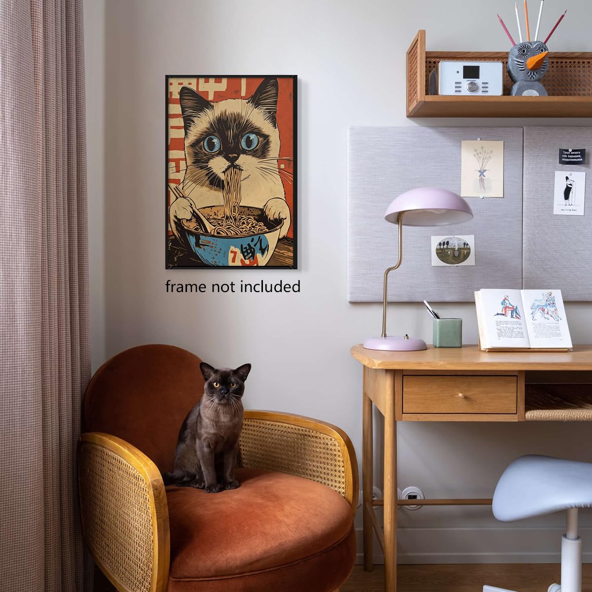 Amazon.com: Nanxiwofee Vintage Japanese Cat Canvas Wall Art