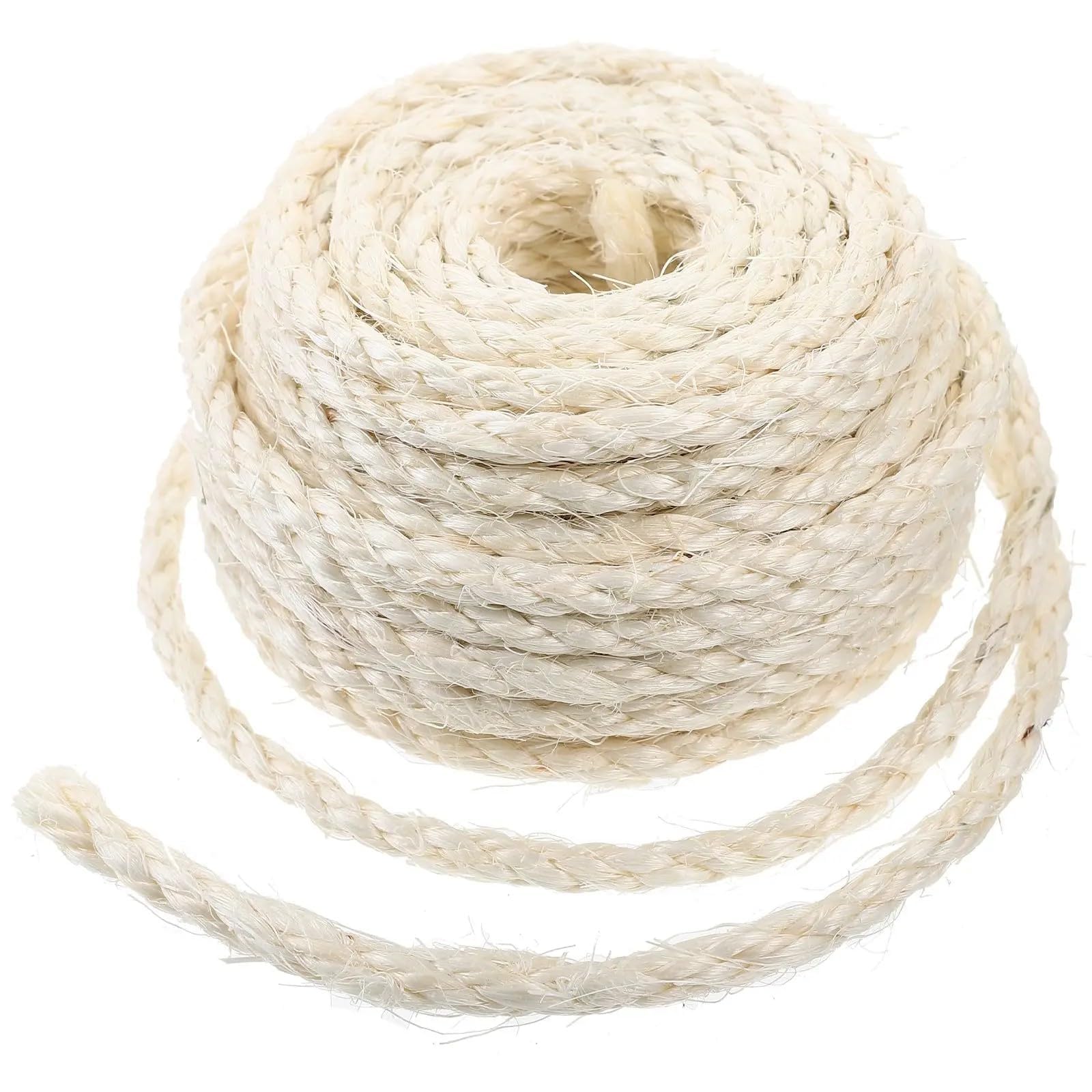 Cuerda de sisal para rascador, rascador, árbol para gatos, color blanco, 6 mm, 50 m