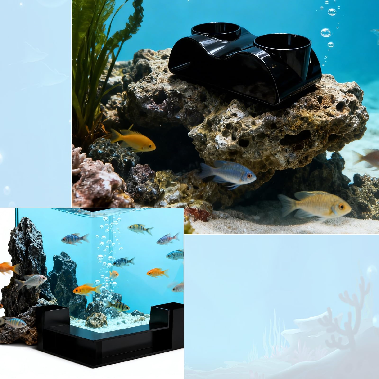 Tunnel Sotterraneo 2 Pezzi per Acquario, Tunnel Acquario Della Grotta di Gamberetti Sotterraneo Gamberetti Grotta con 2 ingressi per gamberetti di pesce