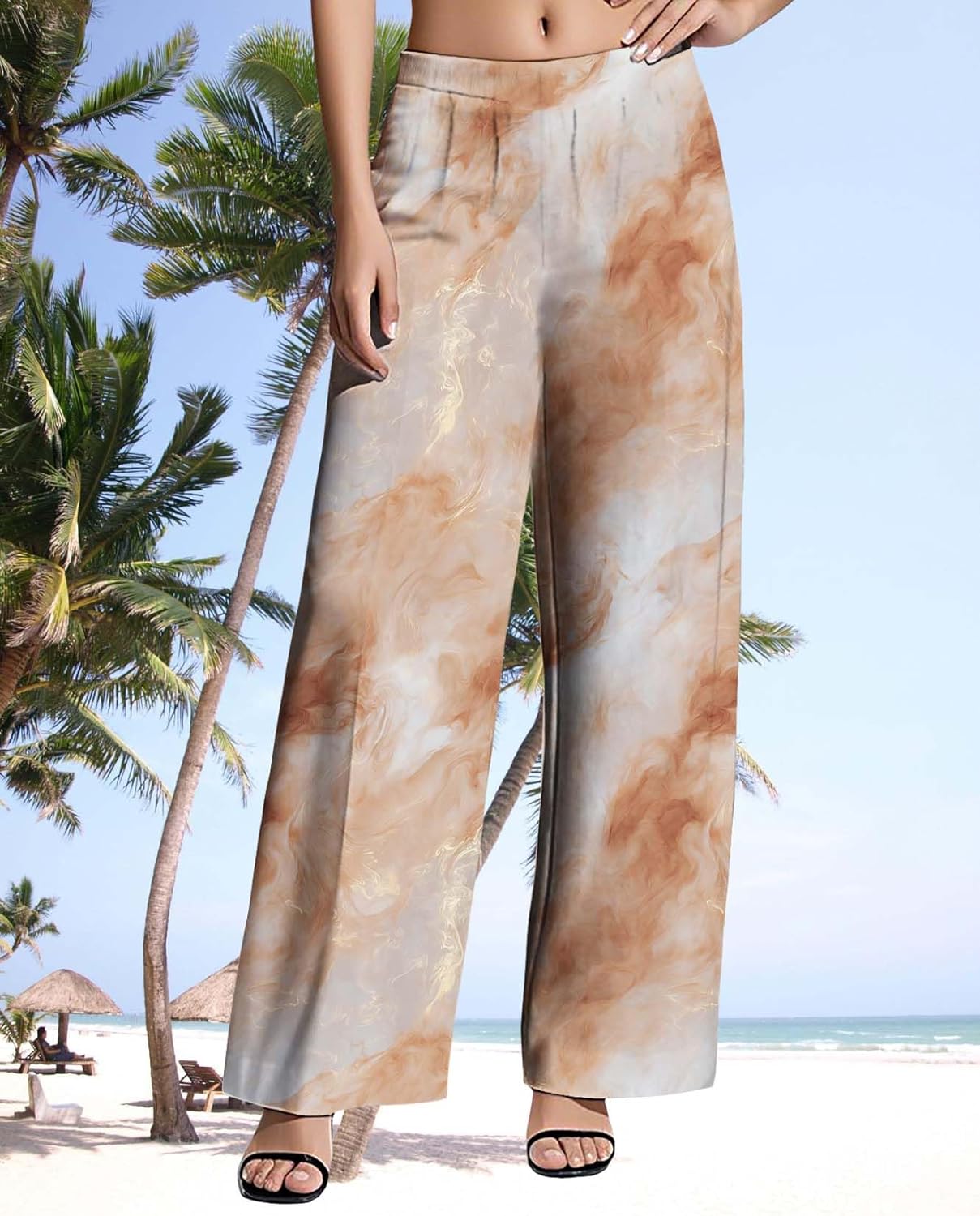 Womens Boho Pants Casual Oversize High Waisted Wide Leg Trousers Pattern Printed Ourdoors Pant for 2025 Summer - Image 2