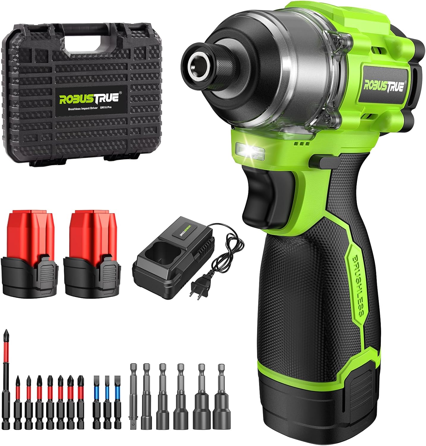 2000N.m Cordless Impact Wrench & 16.8V Max Brushless Impact Driver Kit