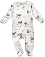 Emelivor Dogs Bones White Baby Newborn One-Piece Pajamas Cotton Sleepwear Outfits for Girl Boy Kids