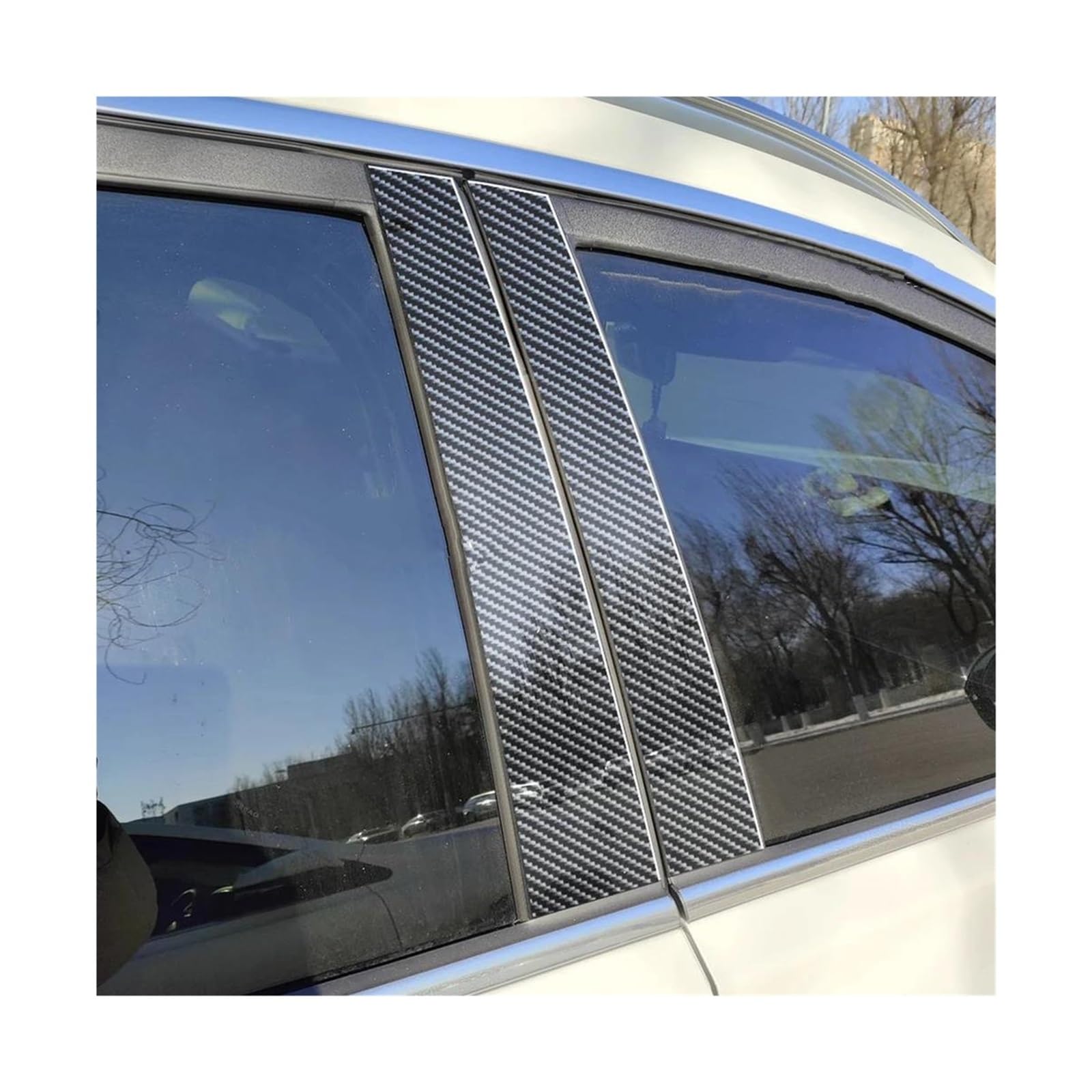 Bright Black Carbon Fiber Door and Window B C Pillar Sticker for Land Rover for Range Rover L322 2002-2012 ATGCBCAUF(Carbon Fibre Look)