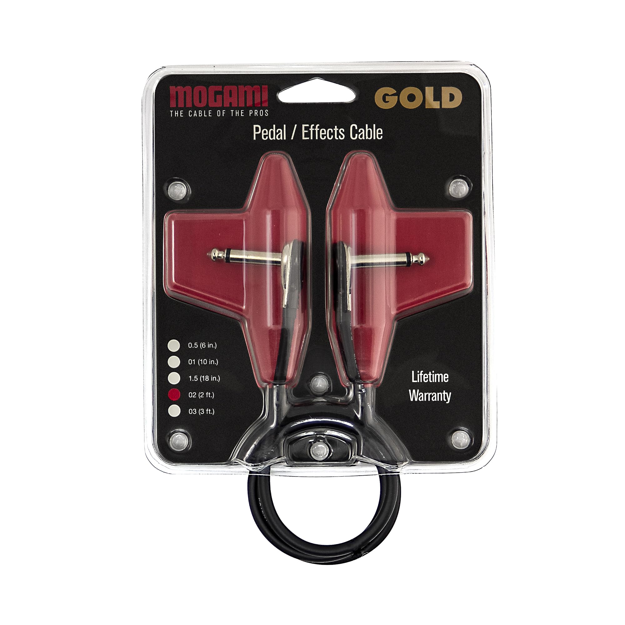 Mogami Gold Pedal SLP Patchkabel - Super Low Profile 90° rechtwinkliges Gitarreneffektkabel, geräuschfrei, OFC Core 24 Zoll