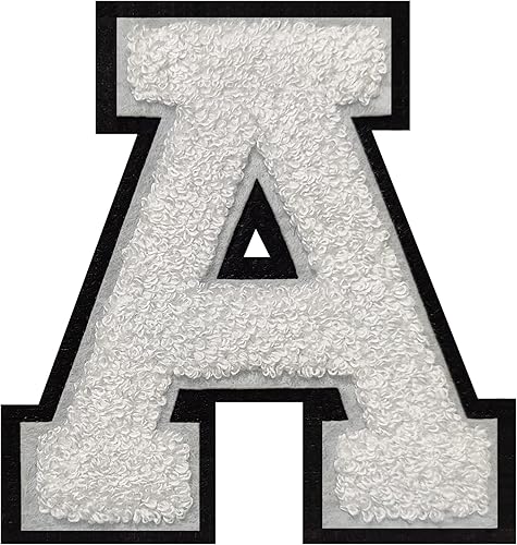 Miniatura 32 de 2 parches de letras de felpilla termo-adhesivas de 4.5 pulgadas, parches de letras universitarias con puntada de felpilla roja/blanca para ropa (H)