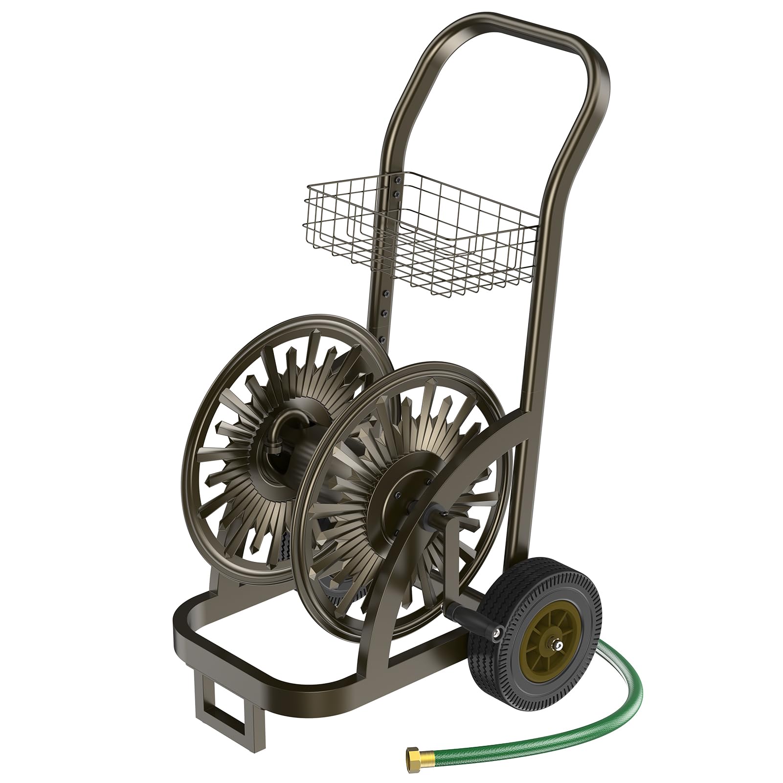 GOFORWILD Heavy Duty Steel Garden Hose Reel Cart