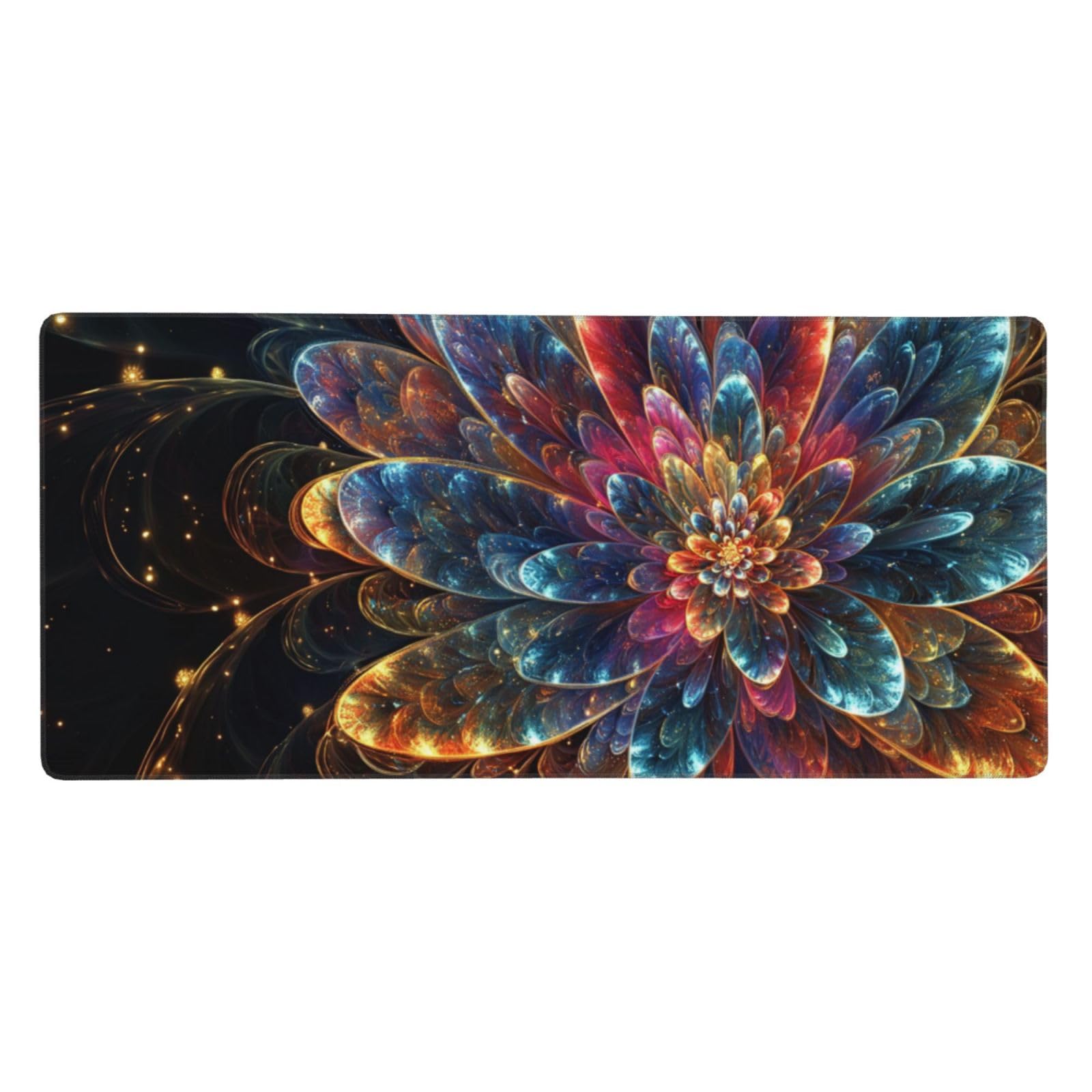 Podkładka pod mysz z kwiatami XXL 1200x600x3 mm, kolorowa podkładka pod mysz dla graczy, duża podkładka pod mysz ze zszytymi krawędziami, gładka powierzchnia i antypoślizgowa gumowa podstawa,