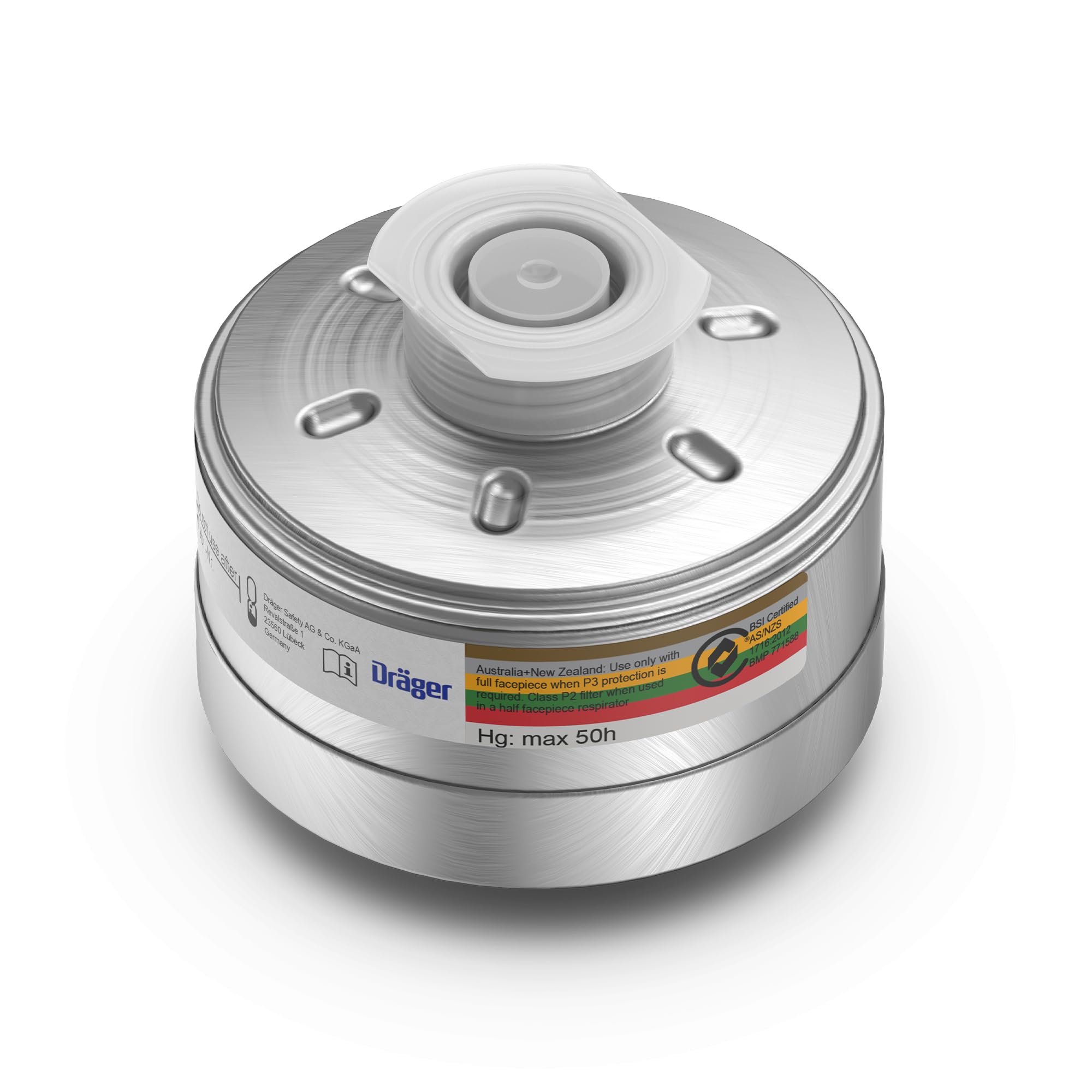 Dräger X-plore Rd40mm A2B2E2K2 Hg P3 R D Filter | Combination gas & particle filter mask cartridge with Rd 40mm (NA TO) for Full Face Respirator | Industrial application for Spray Painting, Chemical Work, Toxic Gas & Organic Vapours