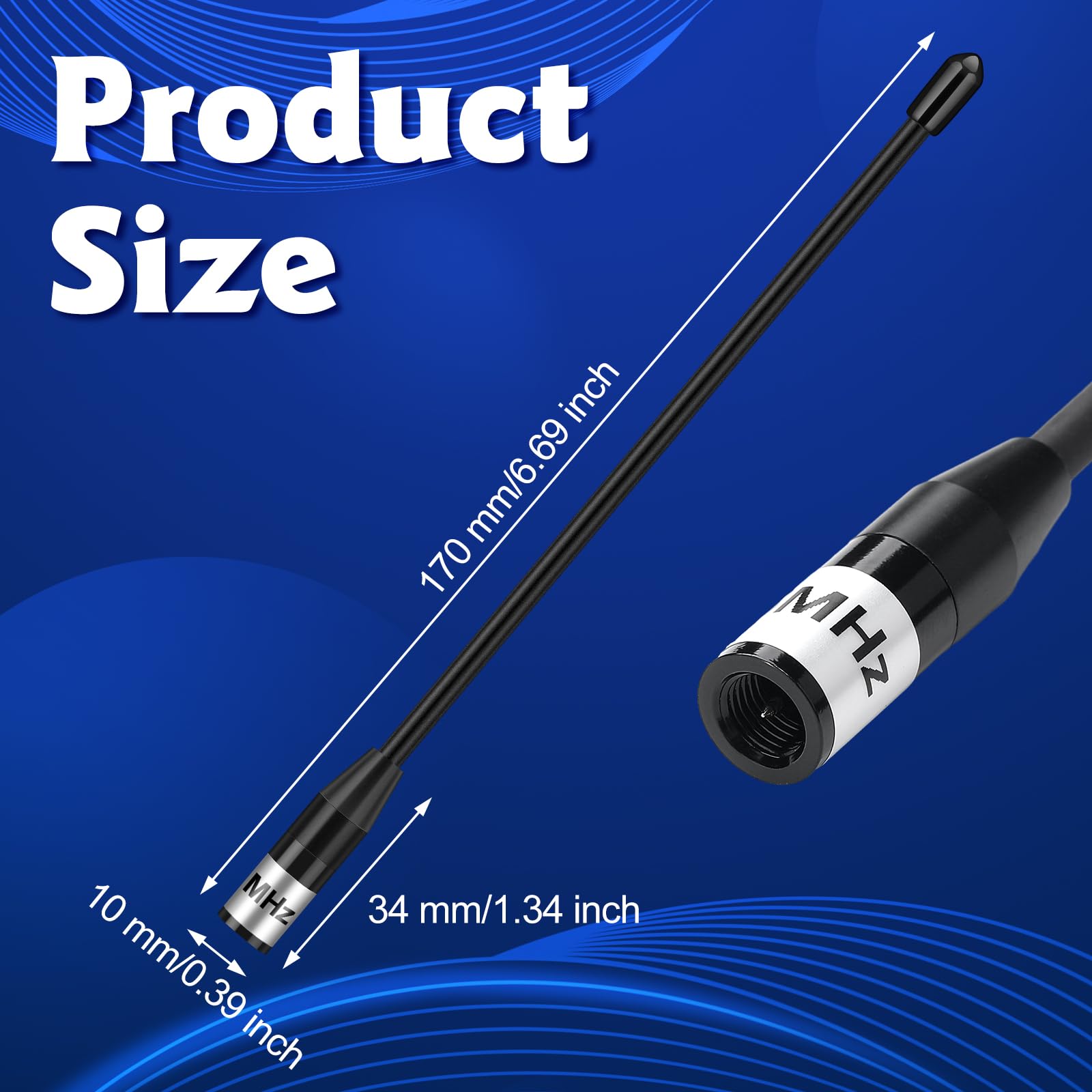 Relaxweex Antena Whip compatible con antena de látigo suave macho Omni SMA de 915 MHz, 10 Dbi, 17 cm, 2 unidades, color negro