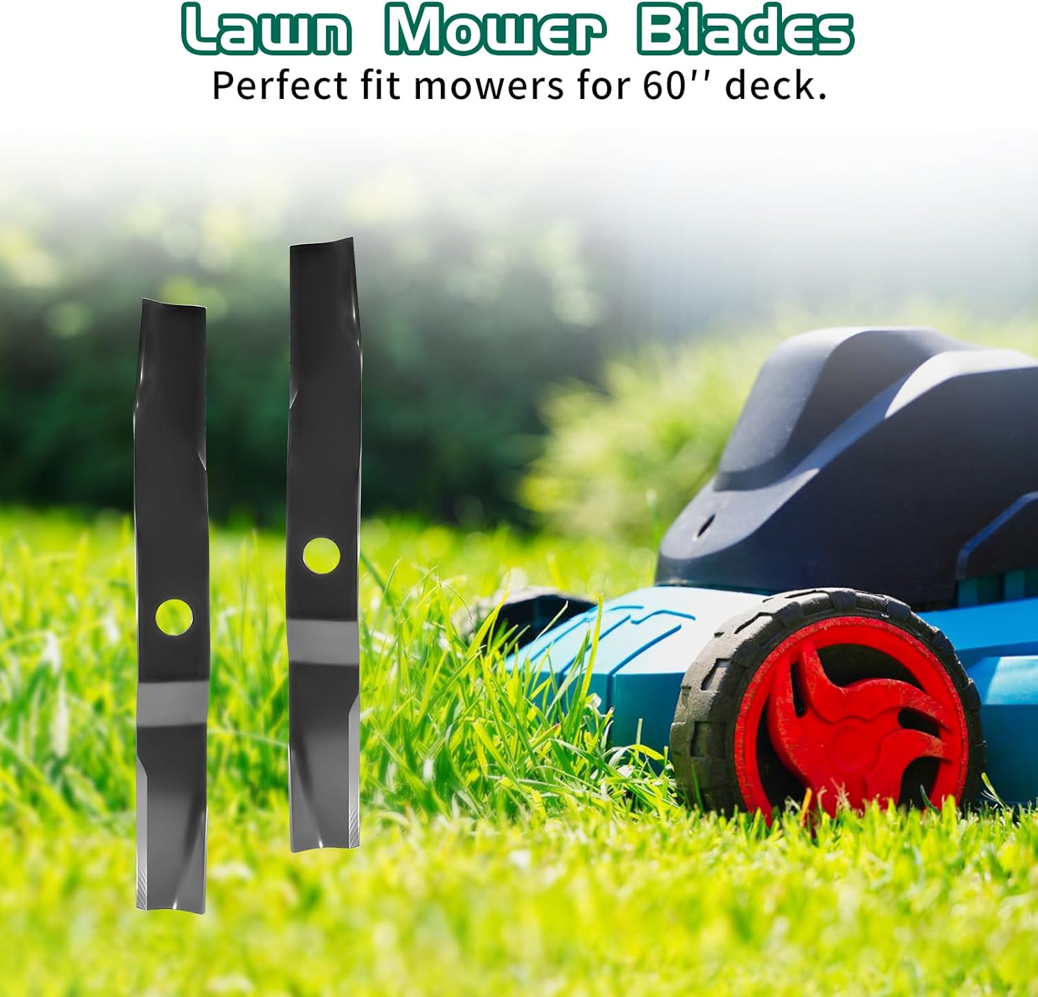 Belleone Heavy-Duty Blades Compatible with Kubota K5647-34340, K5651-34340 for 60" Decks, Mower Blades Fits on ZD21, ZD25, ZD28, ZD321, ZD326, ZD331, ZG327, 3 Pack