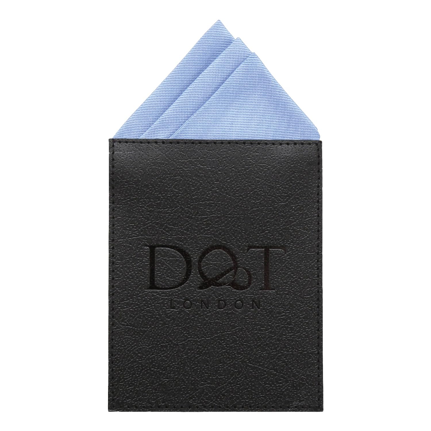 DQT Mens Plain Twill Pre-Folded Pocket Square - Wedding, Business & Formal Suit Handkerchief - Dusty Blue - One Peak