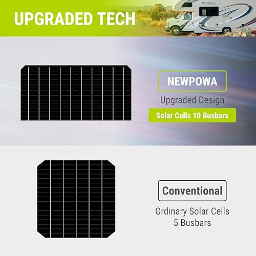 Miniatura 5 de Newpowa Panel solar mono de 200 vatios y 12 voltios, 2 piezas 9BB 100W 12V paneles solares monocristalinos de alta eficiencia módulo fotovoltaico RV