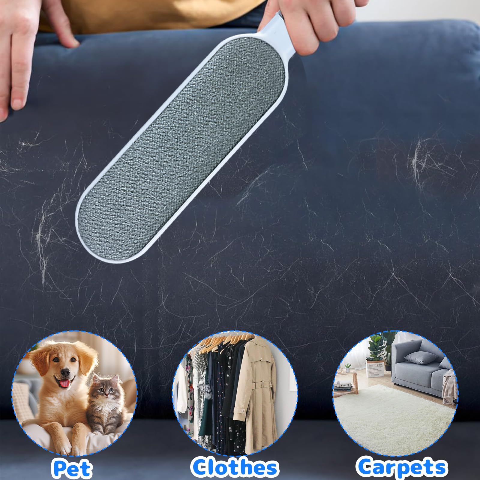Brosse Anti Poils Animaux Vetement,Brosse Vetement Anti Poils,2 Brosses Vetements,Brosses antis Poil Chat pour Enlever Les Poil Des Vêtements