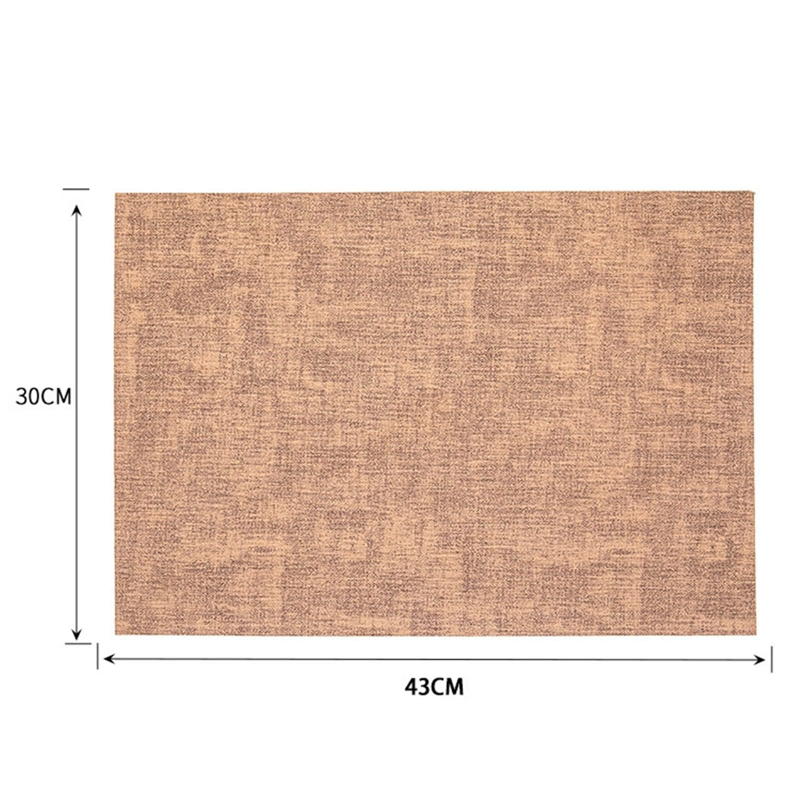 Juego de 6 salvamanteles, manteles individuales de mesa de piel moderna, 30 x 43 cm, diseño trenzado, gris y negro