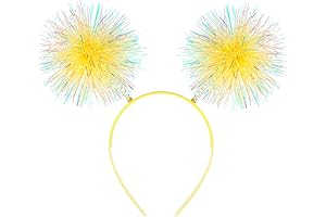 Foil Strips Pom Pom Headband: Shine Bright with Sunshine Glamour