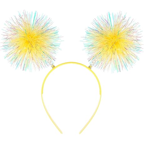 Foil Strips Pom Pom Headband: Shine Bright with Sunshine Glamour
