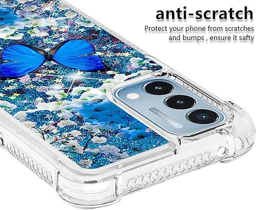 Miniatura 4 de Funda para OnePlus Nord N200 5G con protector de pantalla de vidrio templado, brillo líquido que fluye con purpurina para mujeres y niñas, TPU suave