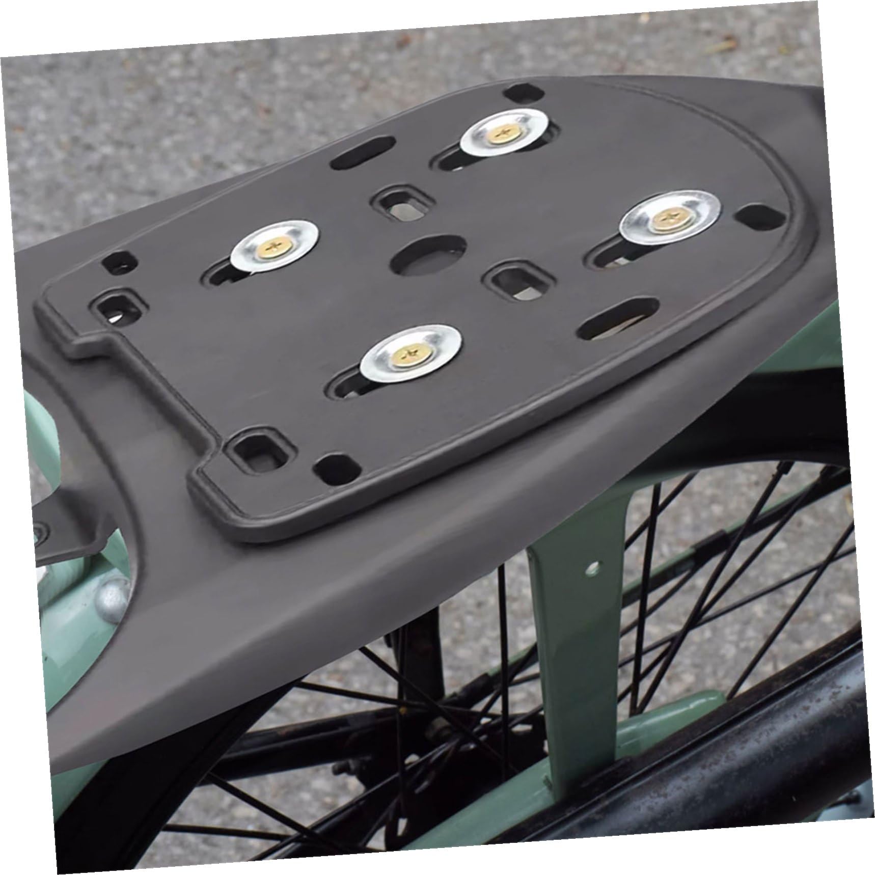 SHINEOFI Porte-Bagages ArrièRe pour Moto avec Plaque Base ÉPaisse en MéTal Support Fixation Solide avec Vis Conception Anti-Vibrations pour Coffre Rangement Moteur De Scooter ÉLectrique