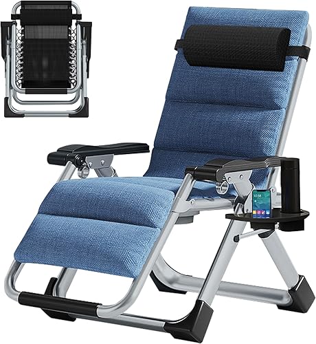 LILYPELLE Zero Gravity - Silla reclinable de césped de primera calidad, plegable, portátil, con cojín desmontable, reposacabezas y soporte para