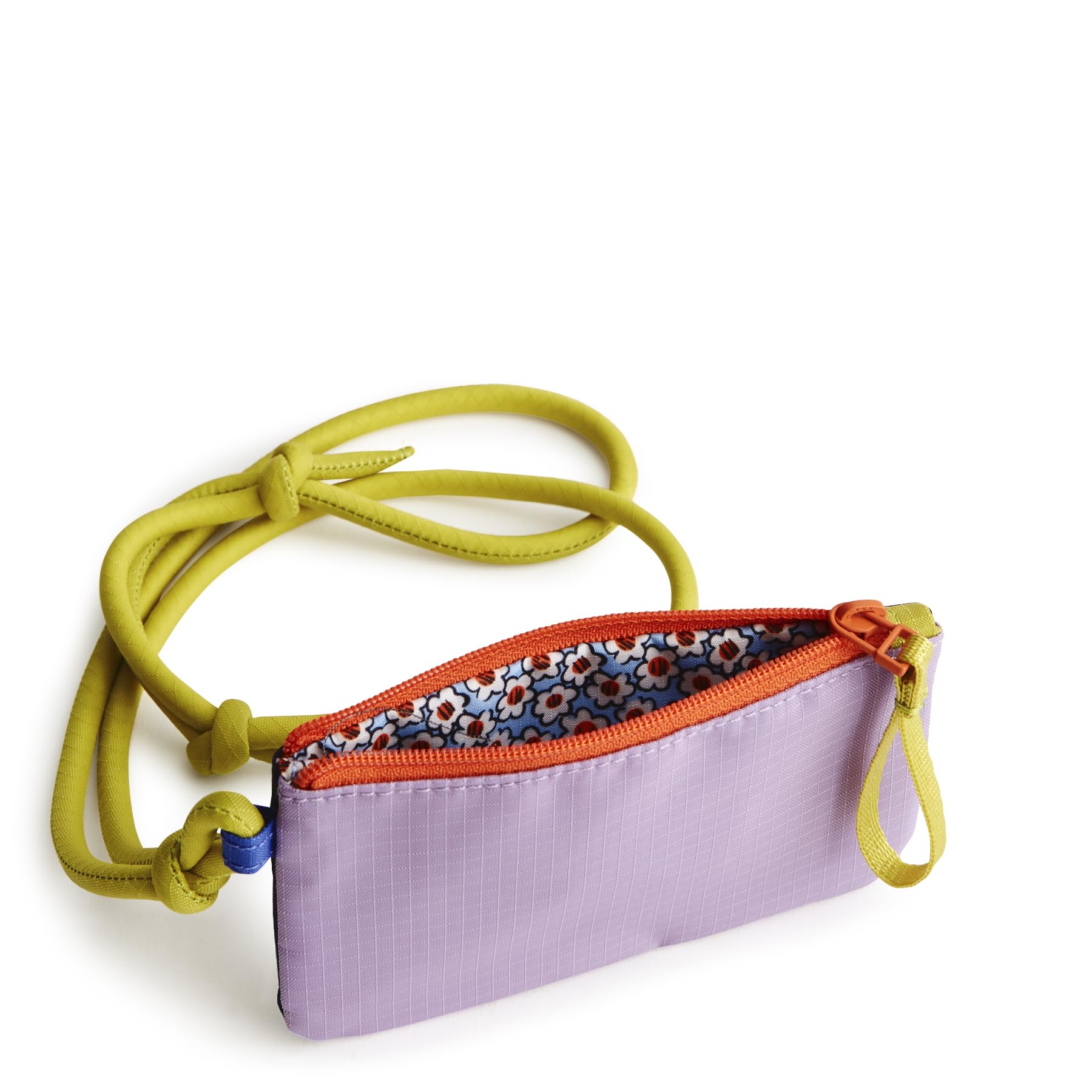 Vera Bradley Women's Ripstop Zip Card Pouch Lanyard, Kew Gardens Colorblock, One Size