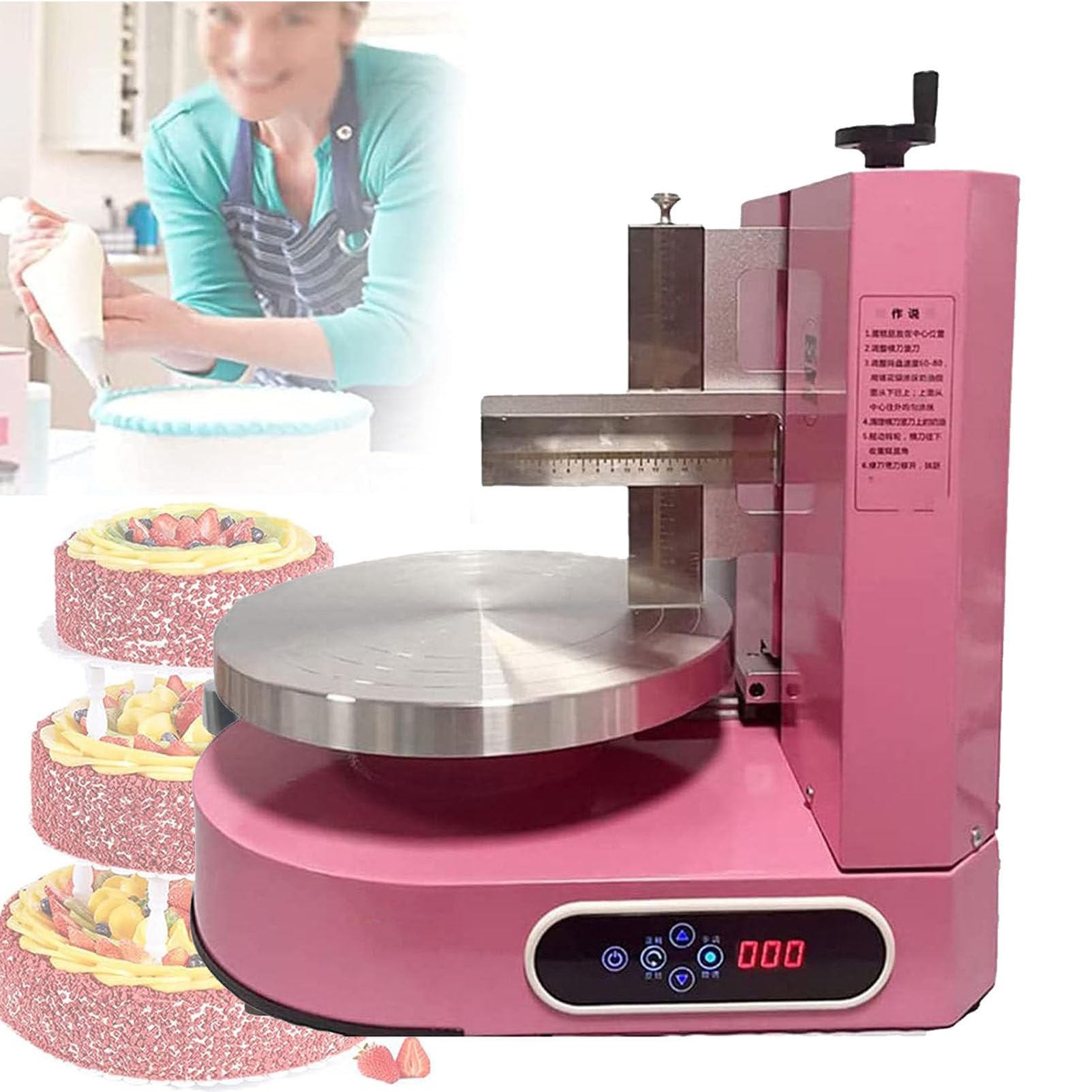 Machine à glacer Les gâteaux, Machine Automatique à étaler la crème pour Lisser et recouvrir Les gâteaux de 10 à 30 cm - Étaleur de crème électrique pour gâteaux d'anniversaire