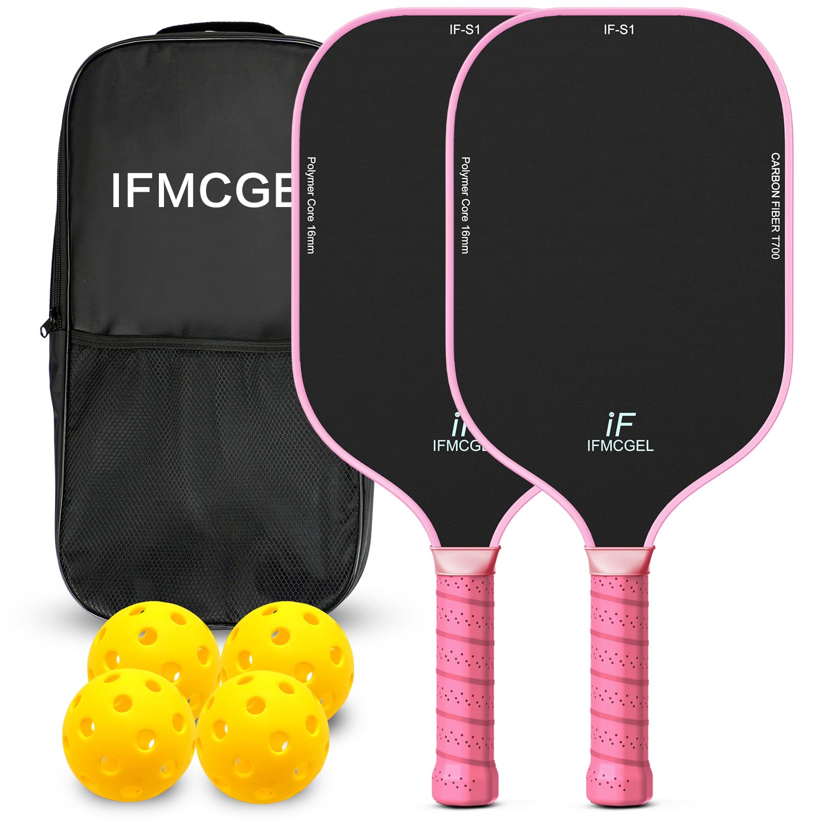 2個セット ピックルボール パドル T700生カーボンファイバー 灰色 ピンク Amazon.co.jp: ピックルボールパドル 2個セット T700カーボン