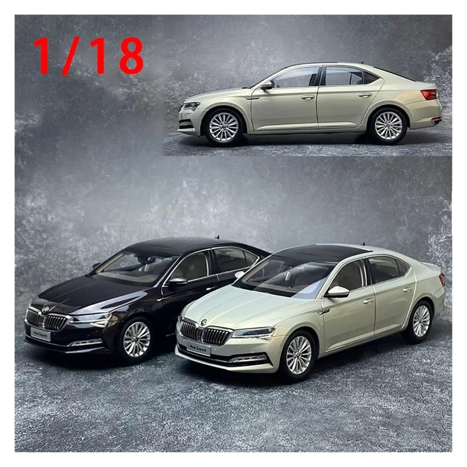 1:18 Für Skoda SUPERB Diecast Modellauto Legierung Spielzeug Spielfahrzeuge(Purple,with Box)