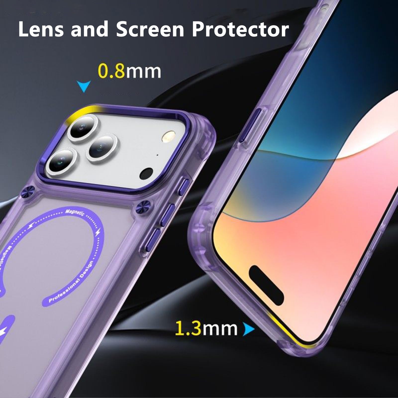 Generico Custodia Per Iphone 17 Pro Max/17 Pro/17 Air/17, Protettiva Magnetica Custodia Antigraffio For Fotocamera Cover(Pink,17 Air)