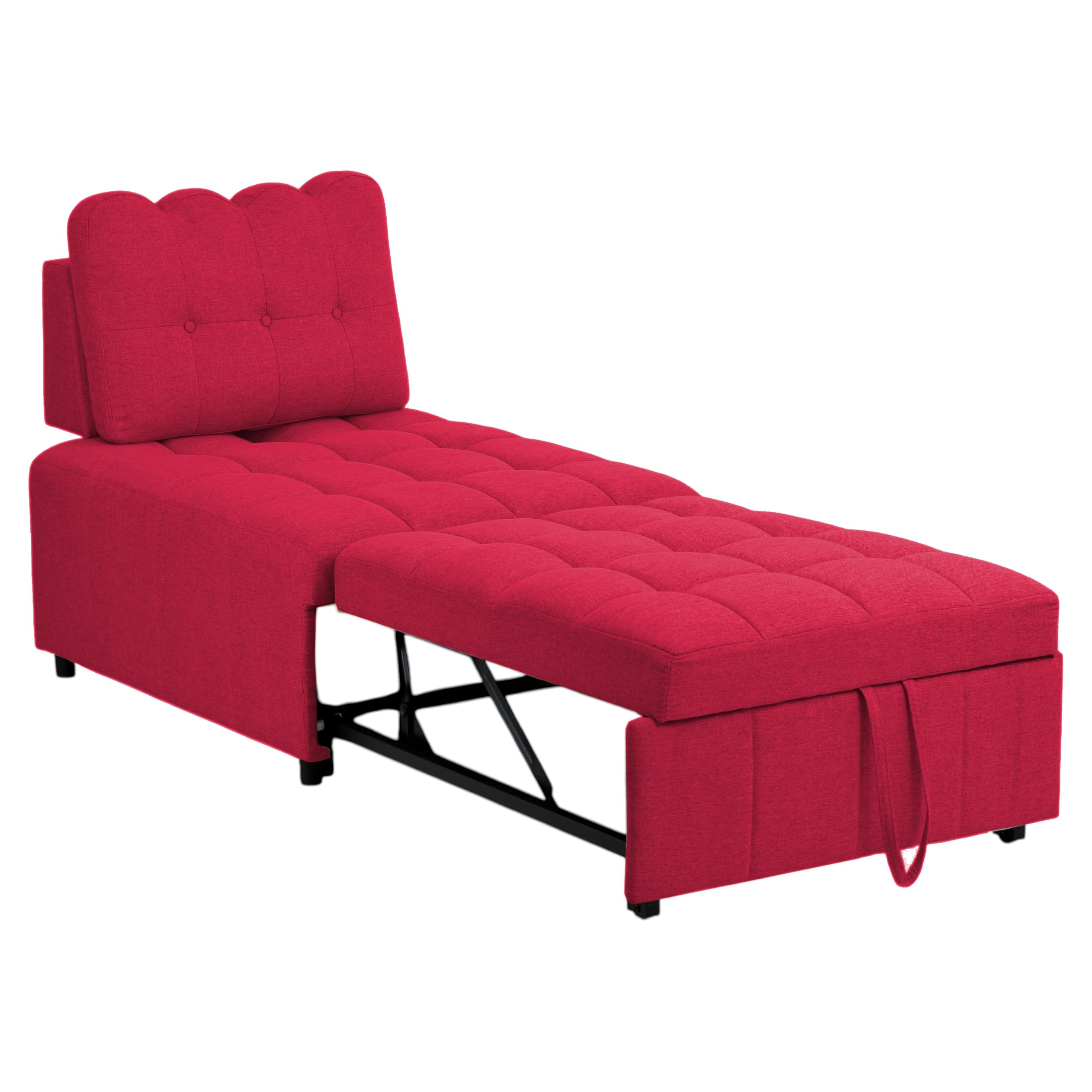 Totò Piccinni Poltrona Letto READY pronto letto con Cuscino (Tessuto Rosso)