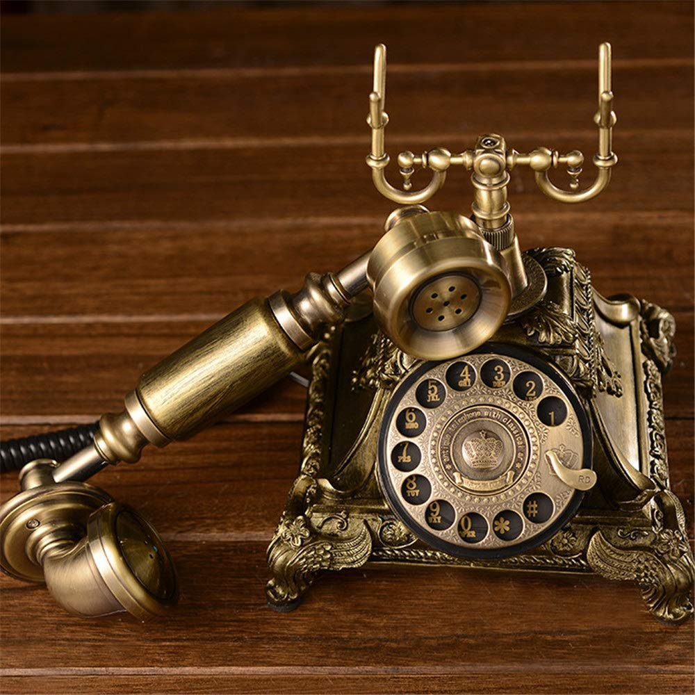 Telefon Stacjonarny Do Domu, Europejski Telefon Antyczny, Telefony Z Tarczą Obrotową, Telefon Stacjonarny Retro, Telefon Przewodowy Do Domu I Wystroju, Mosiężne Krea