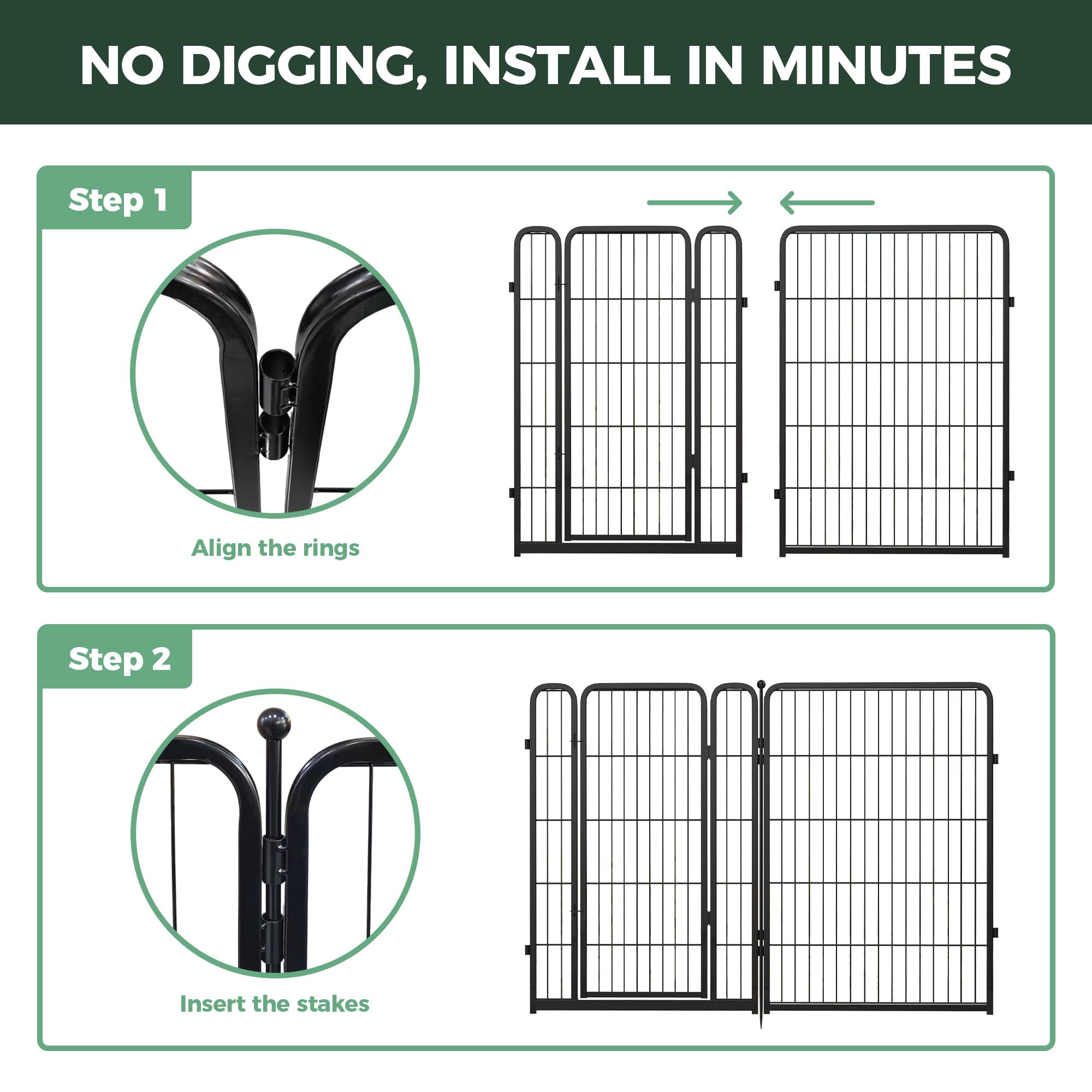 Amazon.com : FXW Garden Fence Outdoor for the Yard – 40in(H) x