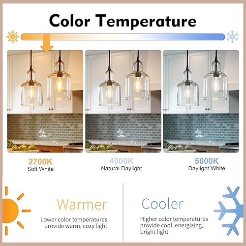 Miniatura 5 de Edison Bombillas equivalentes a 60 W, bombillas LED vintage regulables, base mediana E26, blanco cálido 2700K, ST58, 6 W, 600 lm, 80+ CRI, bombilla