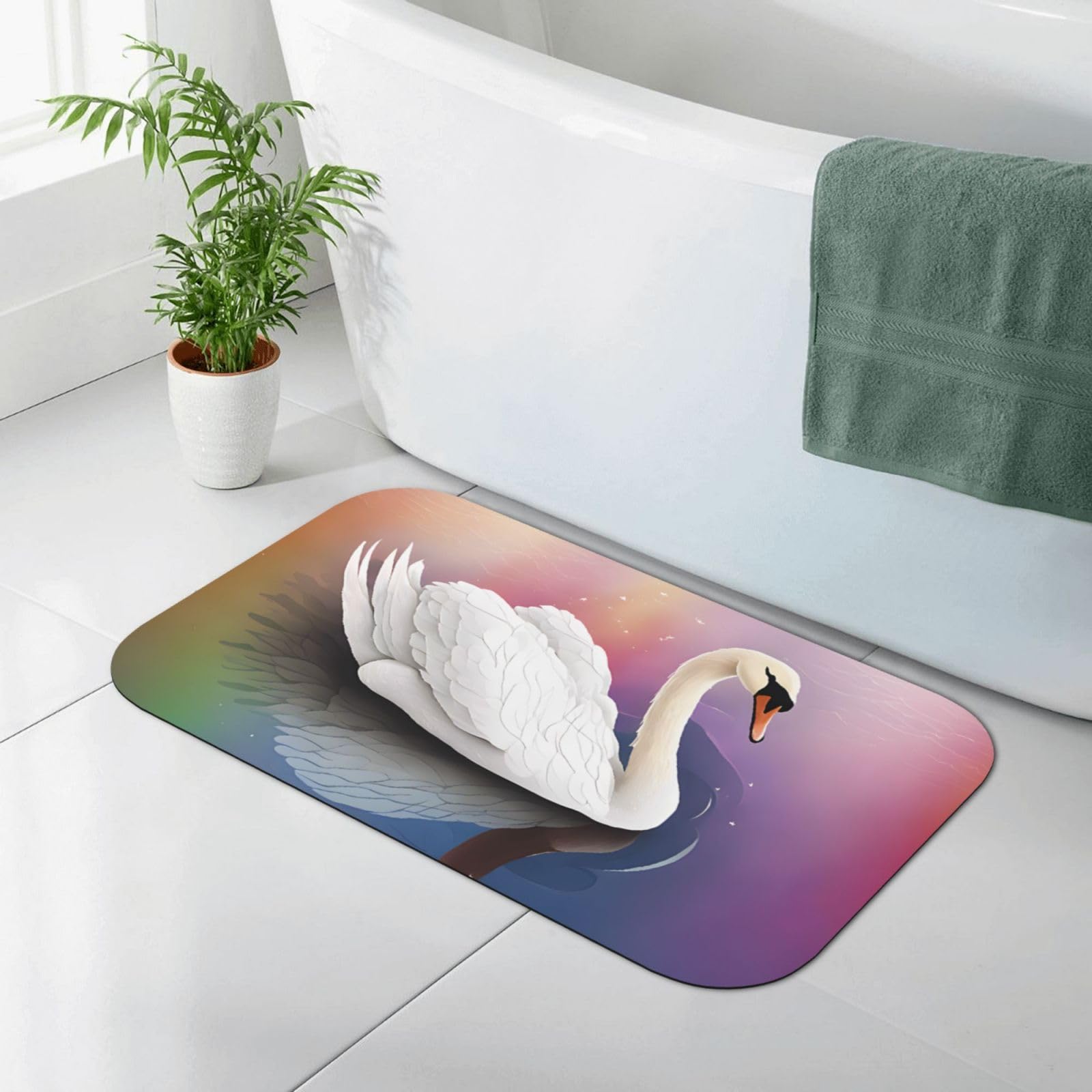 Tapis de salle de bain absorbant et antidérapant en diatomée douce