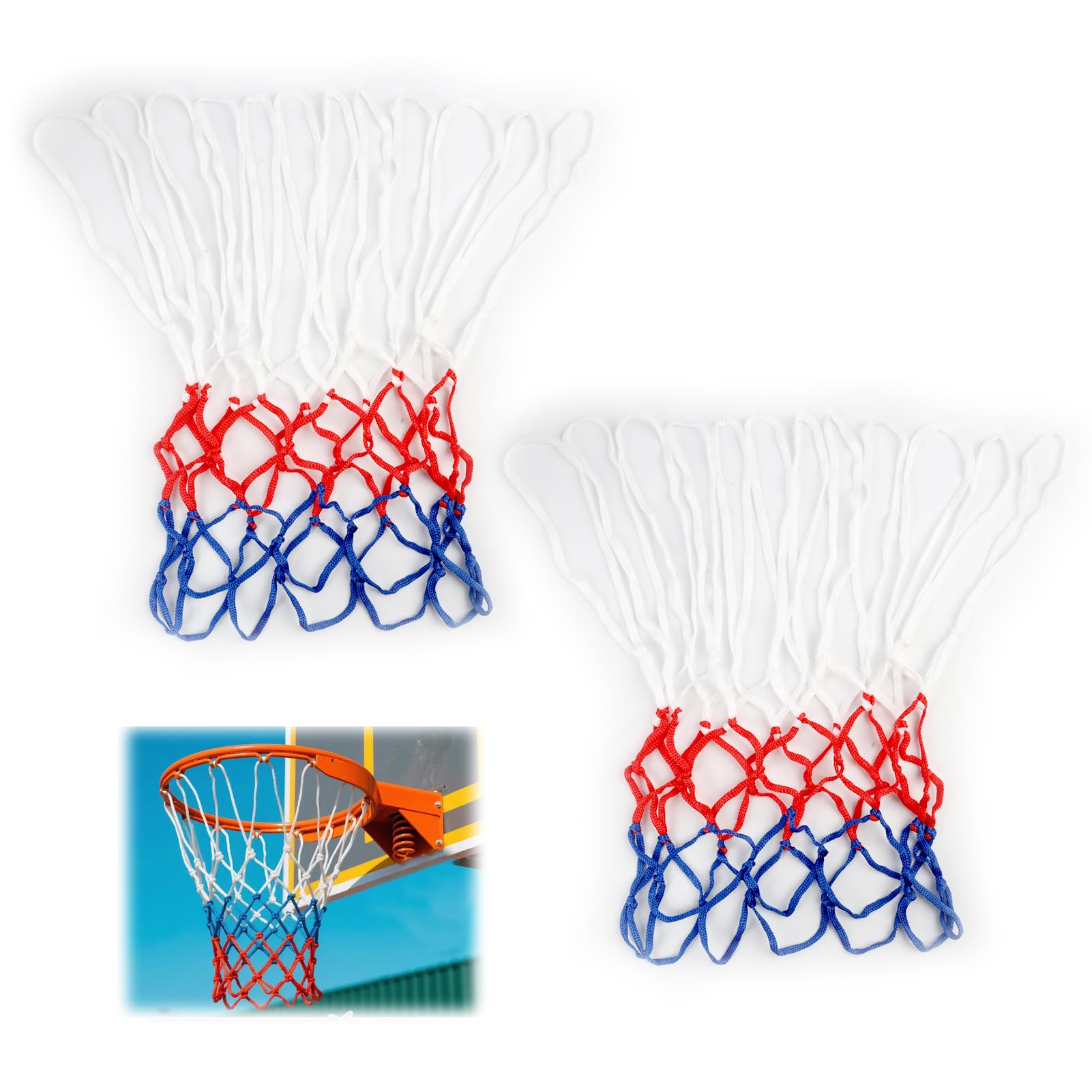 2 PCS Filet Basket en Polyester, Filet Basket Exterieur, Remplacement Durable pour Filet Panier Basket Exterieur, Compatibles avec Tous Composants de Panier Standard, Usage Intérieur et Extérieur