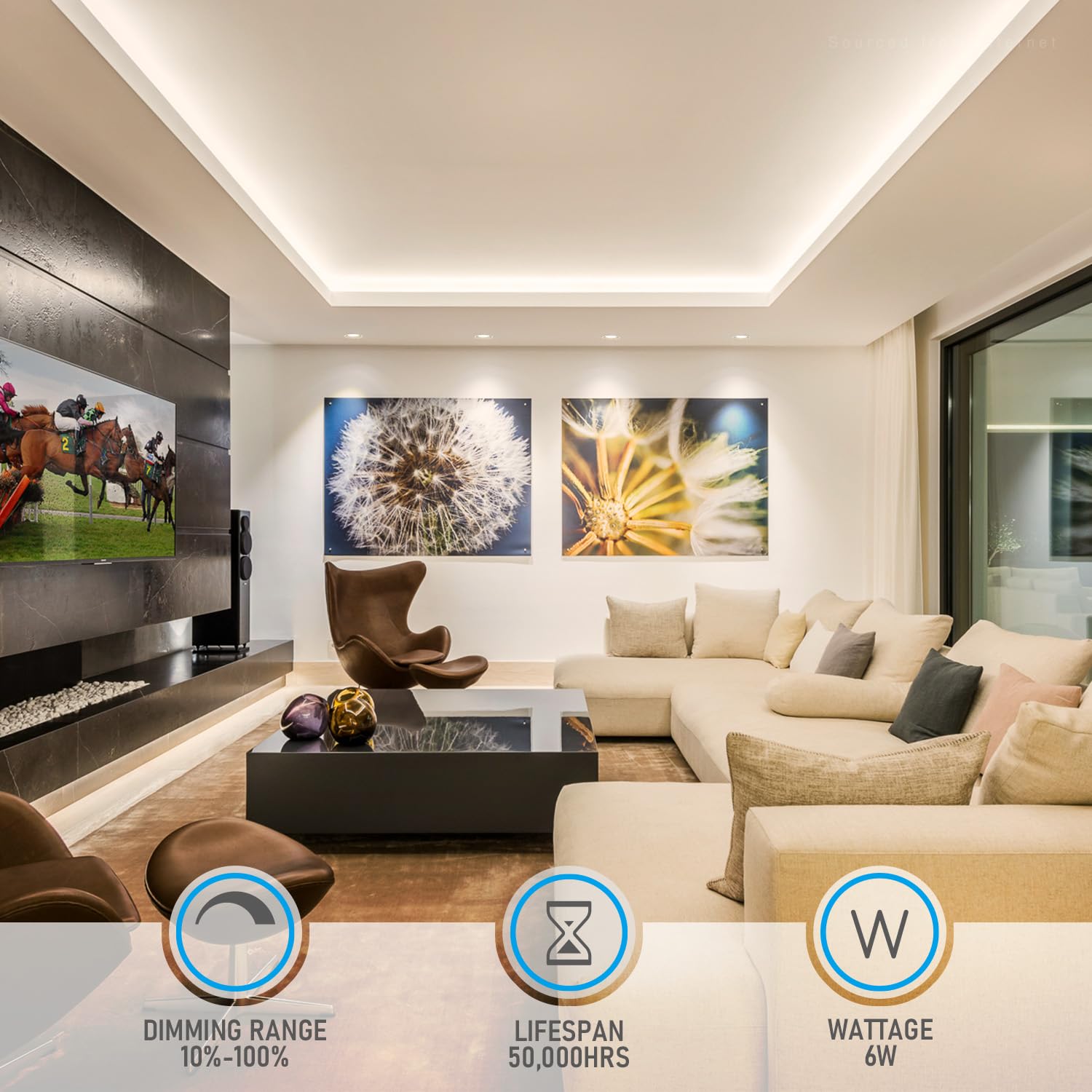 18W 8 Inch Ultra-Thin Recessed Ceiling Light With J-Box, 3000K Warm - View #5