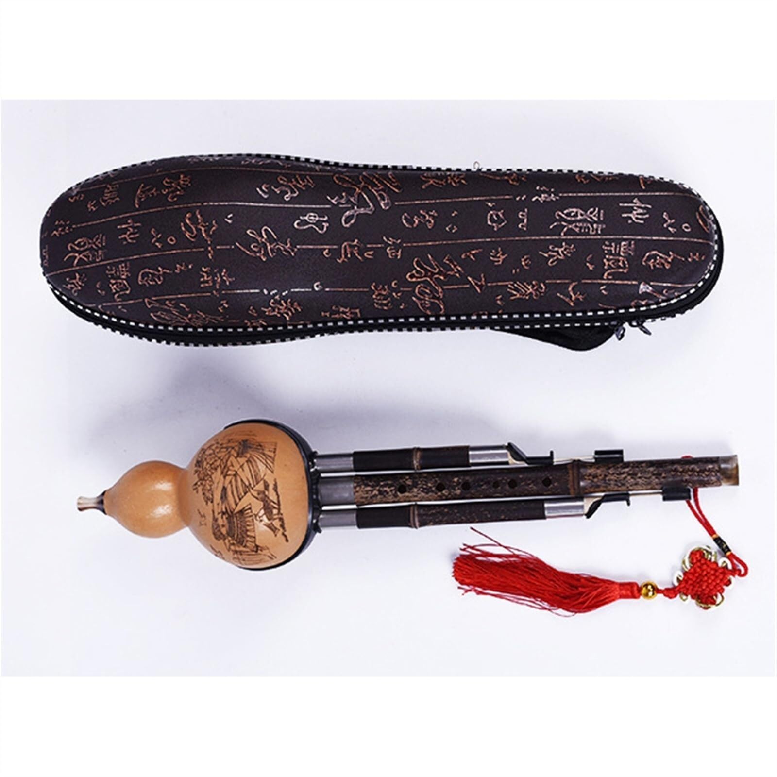 Instrumento chino Hulusi flauta desmontable estudiante principiante tocando flauta instrumento con estuche profesional Hulusi(G Key)