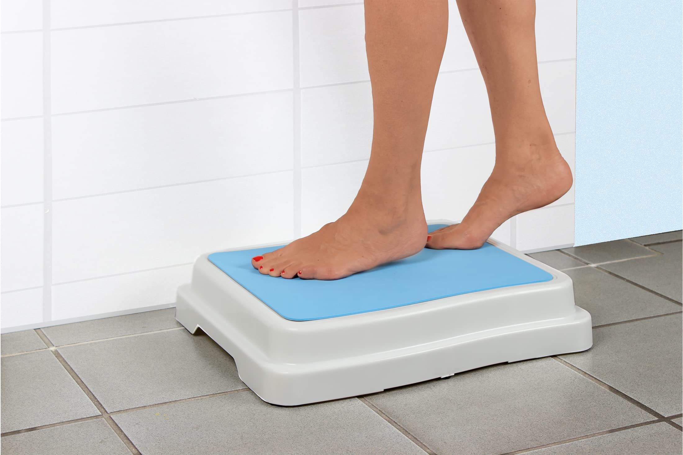 Sgabello Bagno, Pedana con Superficie Antiscivolo | Stabile e Facile da Trasportare