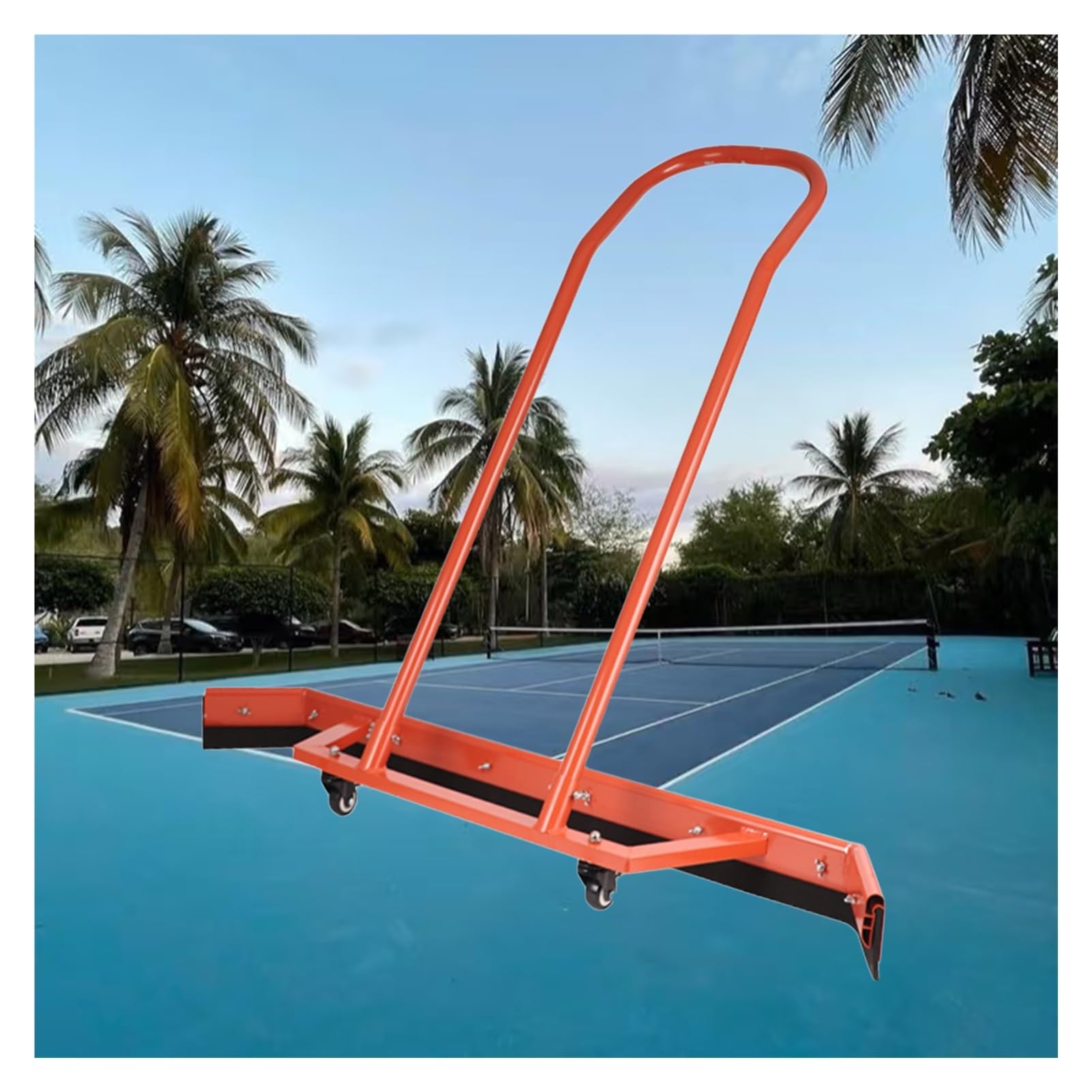 Balai à roulettes pour courts de tennis - Nettoyeur de sol pour terrains extérieurs