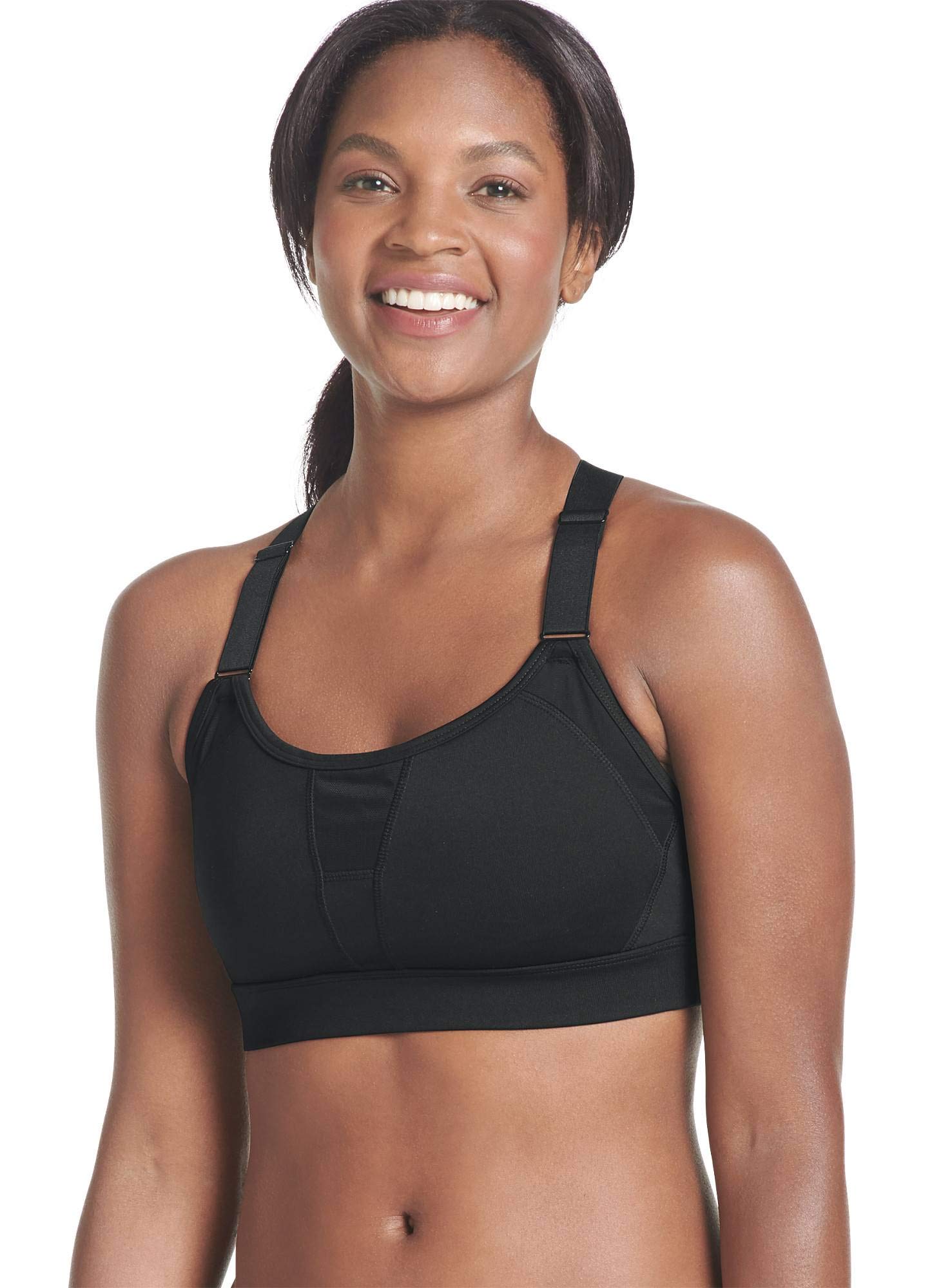 Jockey Women's Activewear High Impact Groovy Sports Bra, Black, S