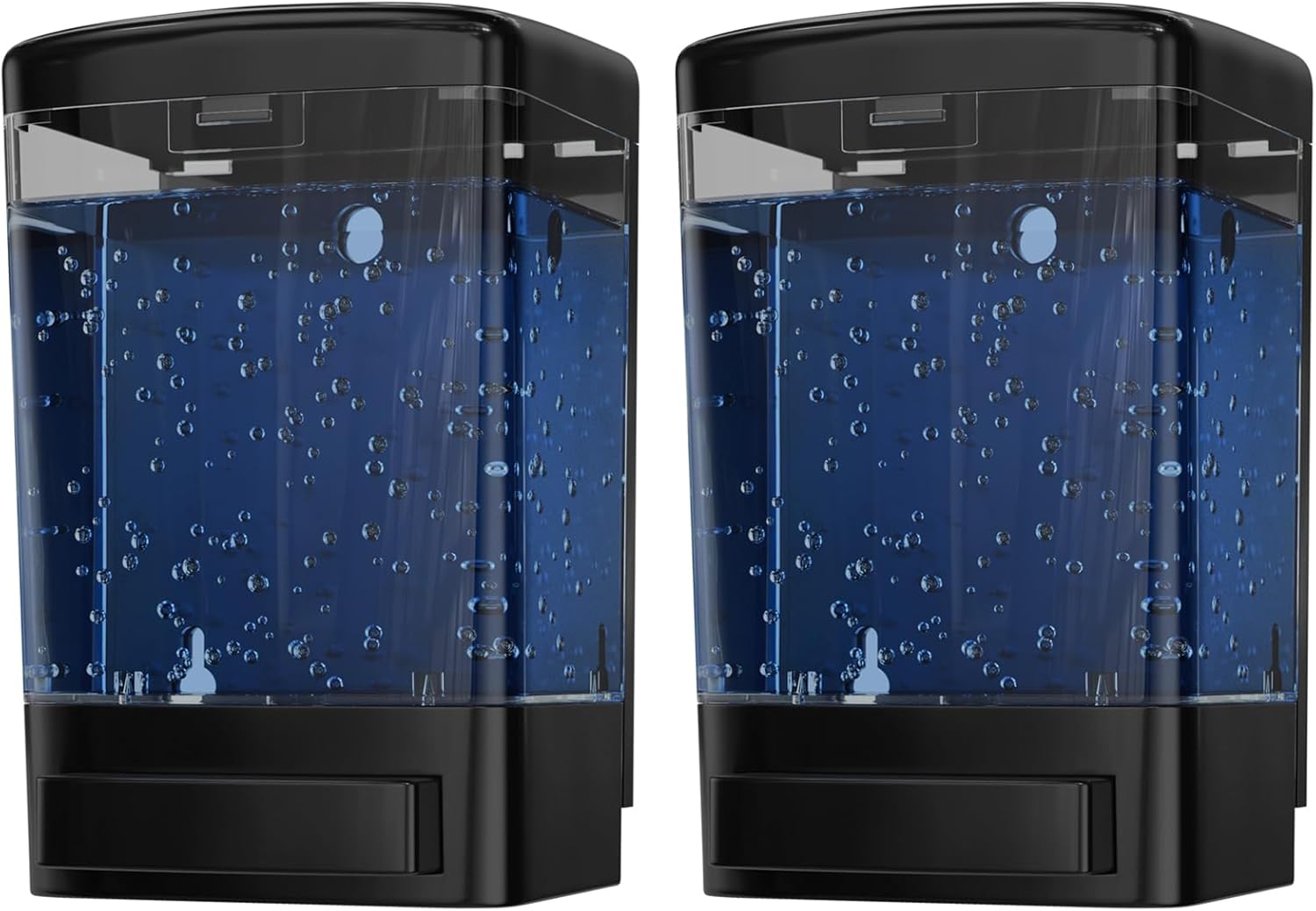 Commercial Soap Dispenser Wall Mount for Bathroom (2-Pack), Wall Mounted Hand Soap/Sanitizer Dispenser for Home or Business (Black), by EnBath