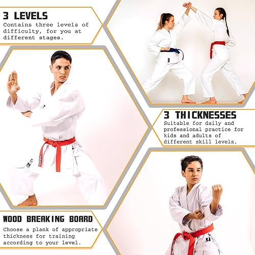 Miniatura 6 de Geetery 92 tablas de taekwondo de karate, tabla profesional de madera para artes marciales para niños, jóvenes y adultos, equipo de boxeo, 0.354 in,