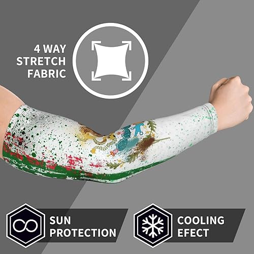 Miniatura 6 de Mangas de brazo para hombres y mujeres, bandera mexicana, protección solar UV, mangas de enfriamiento para brazos, mangas para deportes de