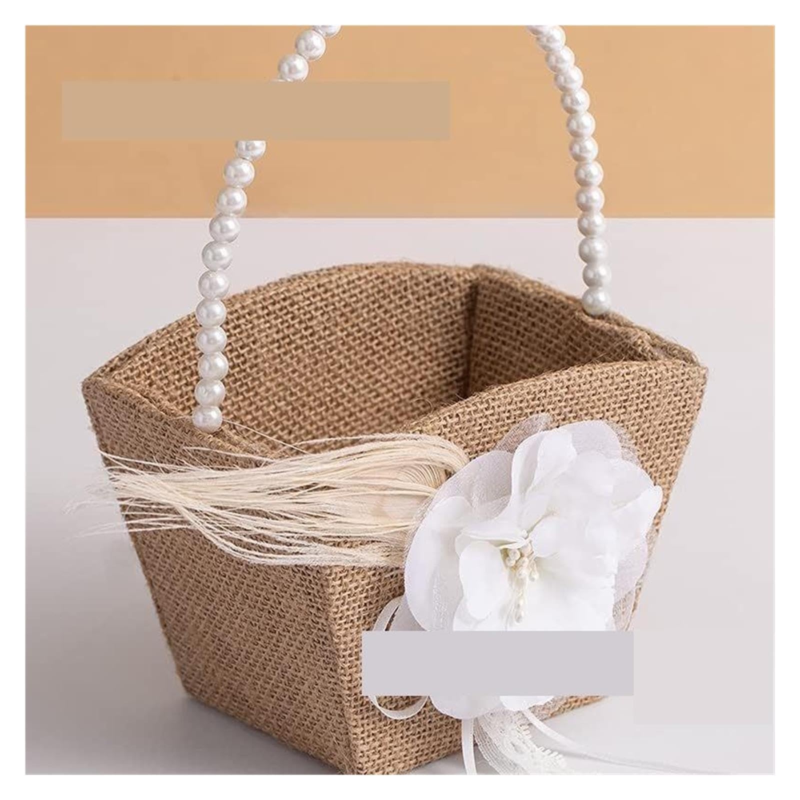 1pcs Wedding Linen Flower Basket Per Matrimoni